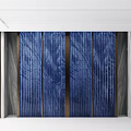 Blue Vertical Striped Background Wall With Metal Frame And Adjacent Gray Marble 3d model