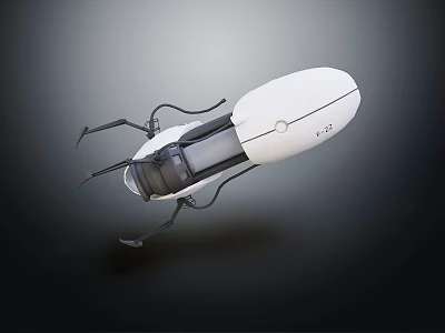 Modern White Tech Device with Black Mechanical Arms Transparent Top and Streamlined Design 3d model