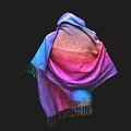 Adorable Alpaca Wearing Colorful Rainbow Scarf With Fringed Edges And Soft Texture
