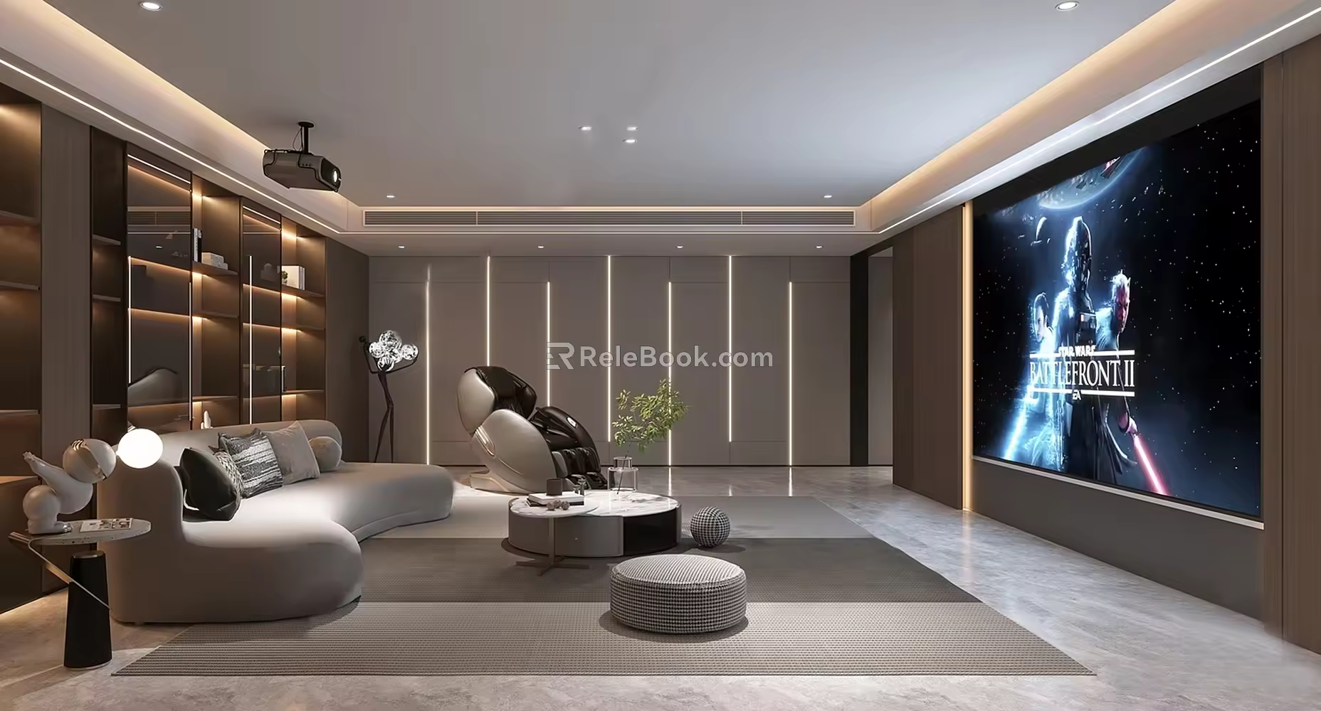 modern video room 3d model
