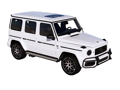 White SUV Featuring Rugged Design Black Wheels Sunroof And Front Grille 3d model