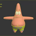 Patrick Star Pink Starfish Cartoon Character With Big Eyes Green Shorts Open Arms