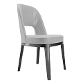 Modern Light Gray Upholstered Chair With Sleek Black Metal Legs Design