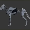 Futuristic Silver Robotic Dog With Mechanical Structure And Metallic Limb Design 3d model