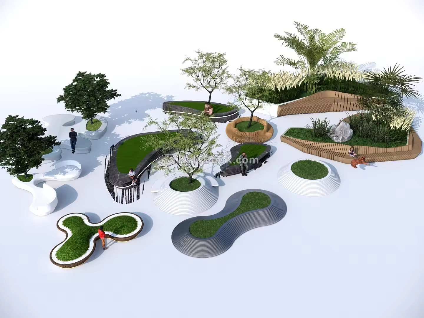 Modern Tree Pool Landscape Tree Pool 3d model