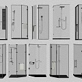 Modern Glass Shower Enclosures With Various Styles And Structures For Bathroom 3d model