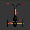 Colorful Kids Tricycle With Yellow Frame Red Seat And Black Wheels