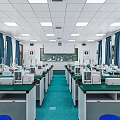 Modern Laboratory School Experimental Classroom Laboratory Physics Laboratory Tables and Chairs Chemical Instruments 3d model