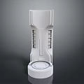 White Modern Tech Inspired Object With Vertical Grooves And Circular Base 3d model