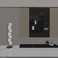 Modern Bookshelf Design With LED Lighting Glass Doors And Decorative Elements For Living Room