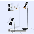 Modern Lighting Combinations With Various Styles Black White And Gold Design 3d model