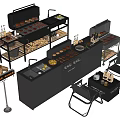 Black Modern Outdoor Kitchen With Grills Storage Cabinets Sink And Cooking Appliances
