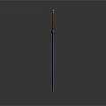Medieval Sword with Red Hilt Silver Metal Blade Crossguard Design and Reflection on Dark Surface