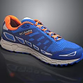 Columbia Blue Athletic Sneakers With Orange Accents Mesh Design And White Sole