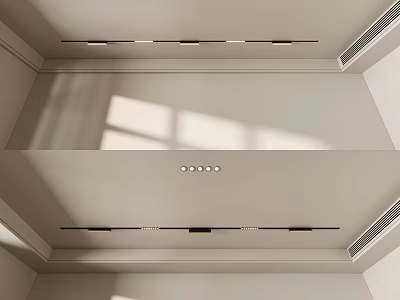 Modern Ceiling Design With Recessed Lighting And Clean White Finish 3d model