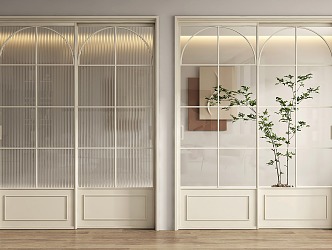 French sliding door 3d model