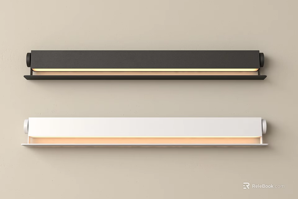 Modern Black and White Wall Sconces with Sleek LED Lighting Design 3d model