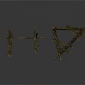 Three Abstract Architectural Metal Structure Art Models Modern Design Installations