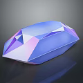 Vibrant Polyhedral Gemstone With Blue Purple Gradient Facets On Black Background
