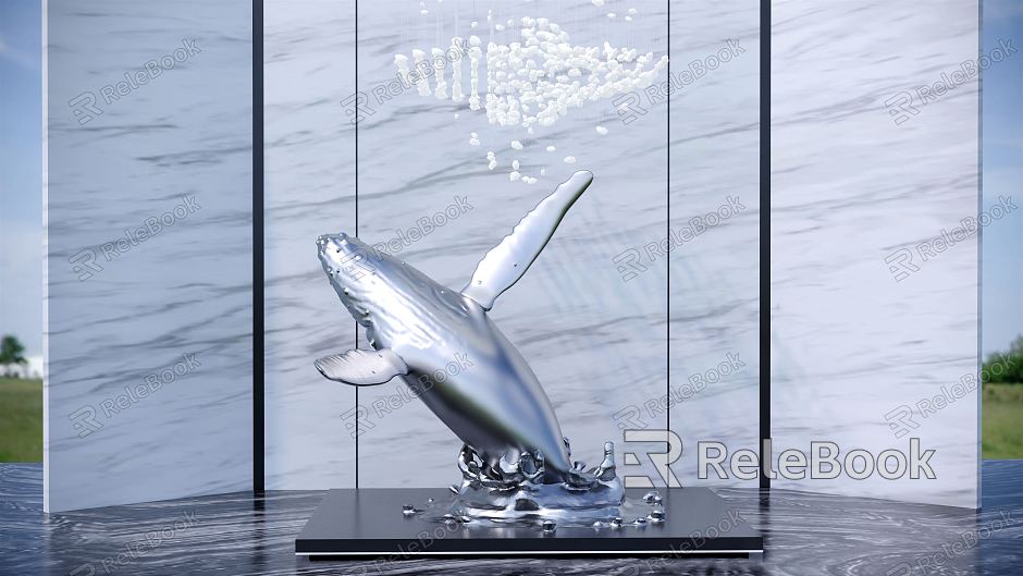 Modern City Sculpture Whale Sculpture Commercial Square Sculpture model