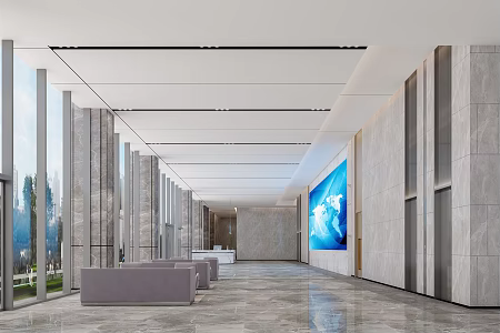 Modern Hall Office Hall 3d model