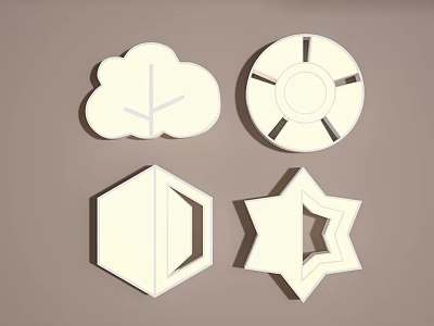 Modern Decorative Ceiling Lights In Cloud Round Hexagonal And Star Shapes 3d model