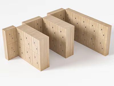 Modern Wooden Wardrobes With Multiple Drawers And Doors In Light Wood Finish 3d model Modern Wooden Wardrobes With Multiple Drawers And Doors In Light Wood Finish 3d model