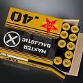 Ballistic Master 12GA Colt Ammunition Box With 40 Rounds Yellow Black Design