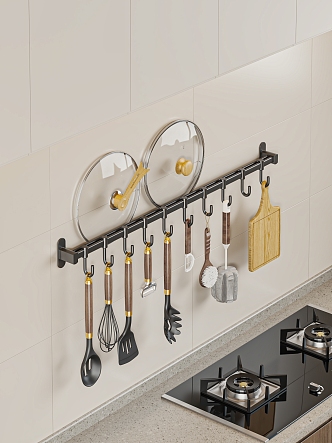 Kitchen Hook Pot Cover Rack Wall Hanging Rack Kitchenware 3d model