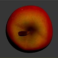 Red Apple With Brown Stem Smooth Surface And Reflection As Daily Life Item