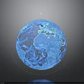 Glowing Blue 3D Earth Digital Rendering With Neon Lines And Tech Background