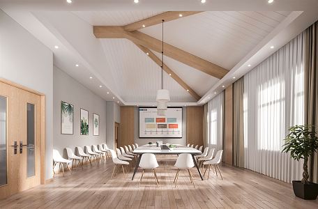 Modern Meeting Room Meeting Table and Chair 3d model