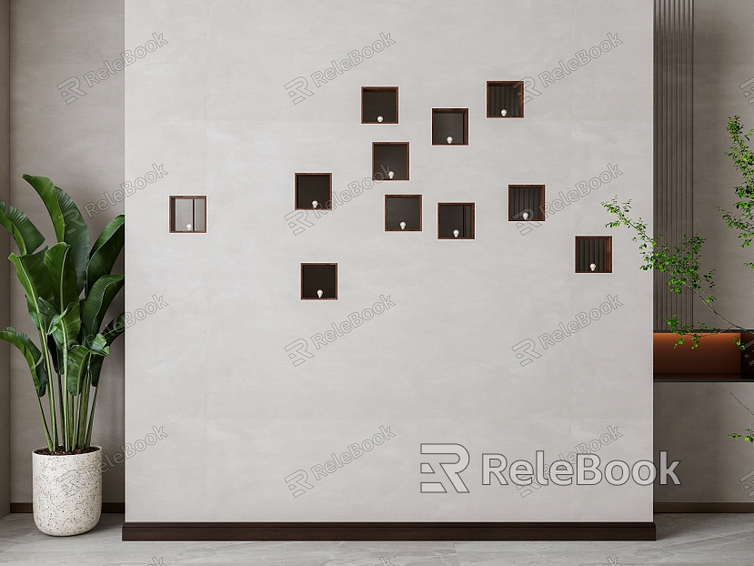 New Chinese-style partition background wall model