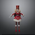 Cartoon Character In Red Uniform With Golden Accents White Skirt Baton And Red Boots