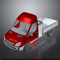 Red Commercial Truck 3D Rendering With Cab And Flatbed Body Design 3d model