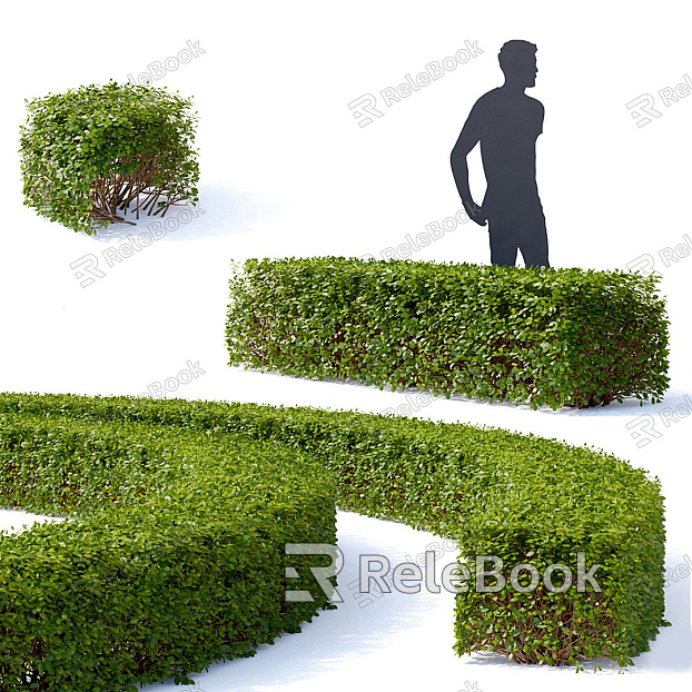 modern shrub arc-shaped shrub hedge combination outdoor shrub hedge flower bed green isolation belt model