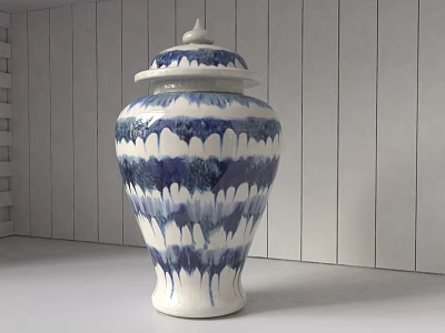 Blue and White Porcelain Vase Ancient Vase Bottle Ceramic Vase Chinese Elements Historical Relics Ancient Container 3d model