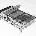 Heavy Duty Industrial Equipment With Conveyor Belt And Metal Worktable Components