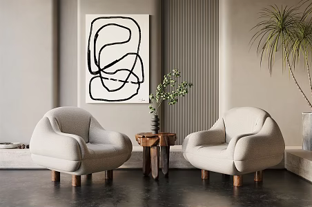 Qui Leisure Sofa Combination Single Chair 3d model