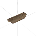 Vintage Wooden Carpentry Hand Tool With Rectangular Shape And Groove 3d model