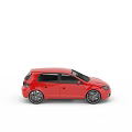Red Volkswagen Hatchback Car Exterior With Sleek Design And Alloy Wheels