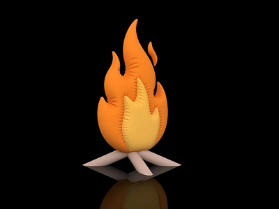 Orange Yellow Flame Shaped Inflatable Decoration With Stable Base Support 3d model