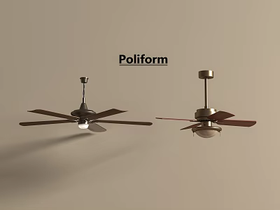 Poliform Stylish Ceiling Fans With Modern Design And Metal Blades 3d model