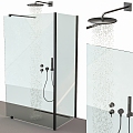 Glass shower room 3d model