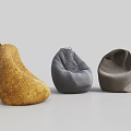 Comfortable Bean Bag Chairs in Three Colors and Different Styles for Living Room Decor
