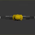 The Decorative Sword With Yellow Hilt Top Black Part And Silver Blade