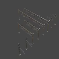 Train Railway Track With Gray Metal Support Structures Industrial Design