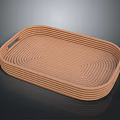 Brown Handwoven Oval Tray with Handle for Home Decor and Storage