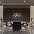 Modern negotiation area sales office negotiation area rest area leisure table and chair combination display cabinet 3d model
