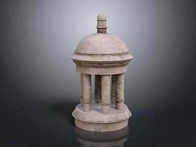 Classical Stone Dome Architectural Structure With Circular Base And Columns 3d model